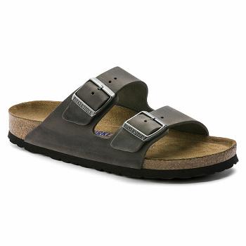 Arizona Birkenstock Soft Footbed Oiled Kozene Damske Siva | SK 47KOR